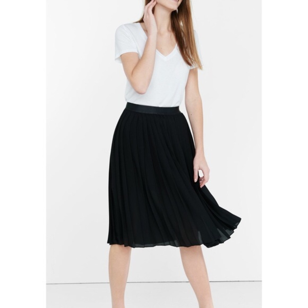 Express High Waisted Pleated Midi Skirt